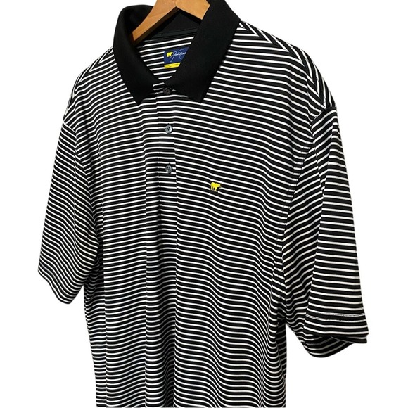 Jack Nicklaus Men's Black and White Striped Polo Shirt Size XL - Picture 4 of 12
